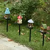Solar Fairy-Tale Mushroom Cottage Landscape Pathway Light Waterproof LED Outdoor Lawn Lamp Courtyard Decoration Light for Spring Garden Walkway Patio Yard Backyard