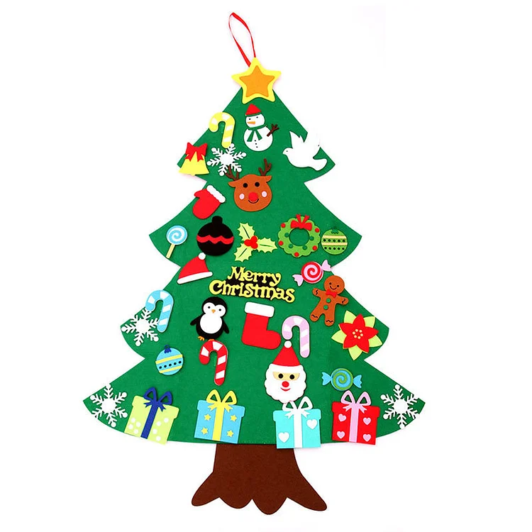 Kids DIY Felt Christmas Tree Kit Wall Hanging Ornament