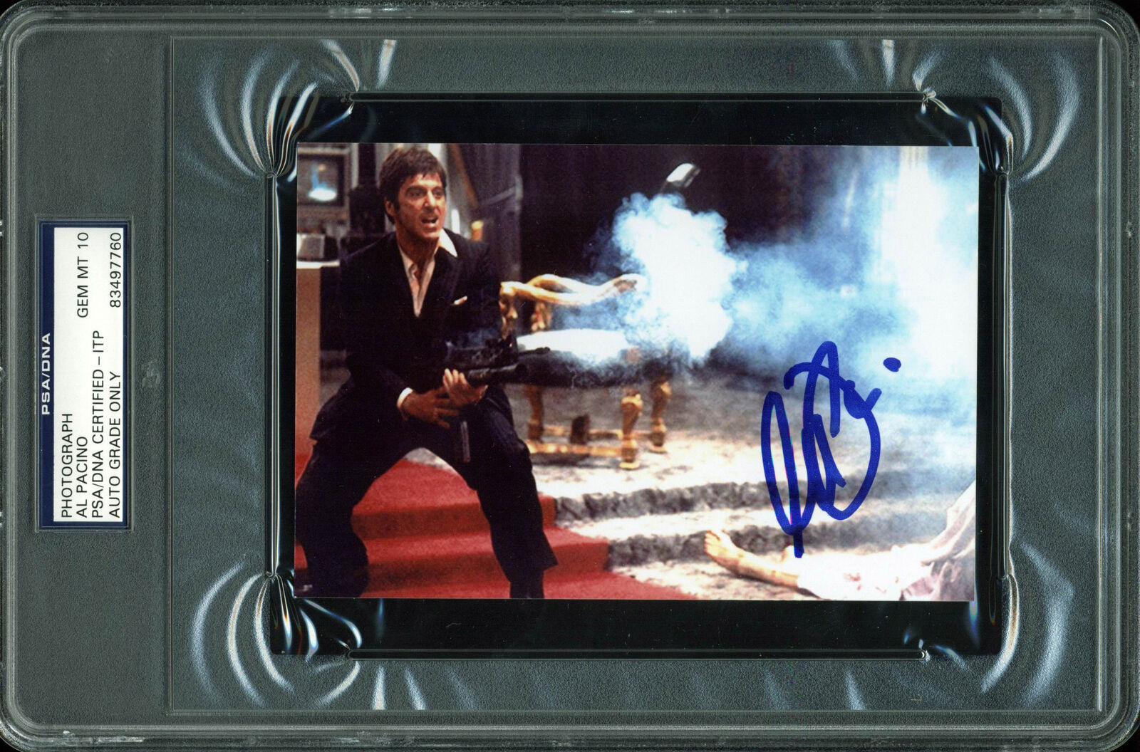 Al Pacino Scarface Authentic Signed 4x6 Photo Poster painting Auto Graded Gem 10! PSA Slabbed