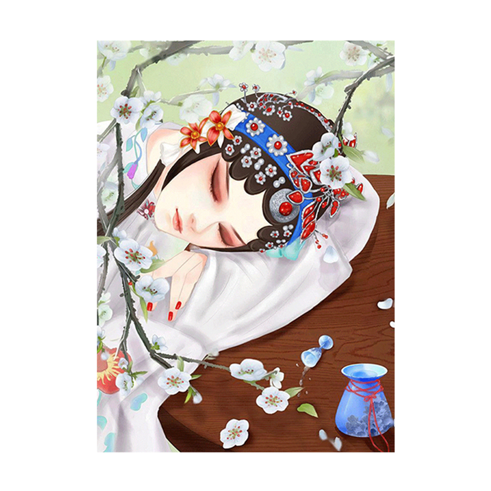 

Relaxing Girl - 11CT Stamped Cross Stitch - 50*65CM, 501 Original