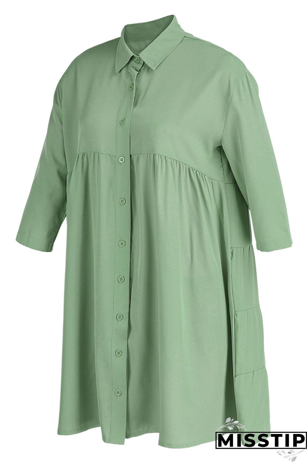 Black Casual Solid Patchwork Buckle Turndown Collar A Line Dresses