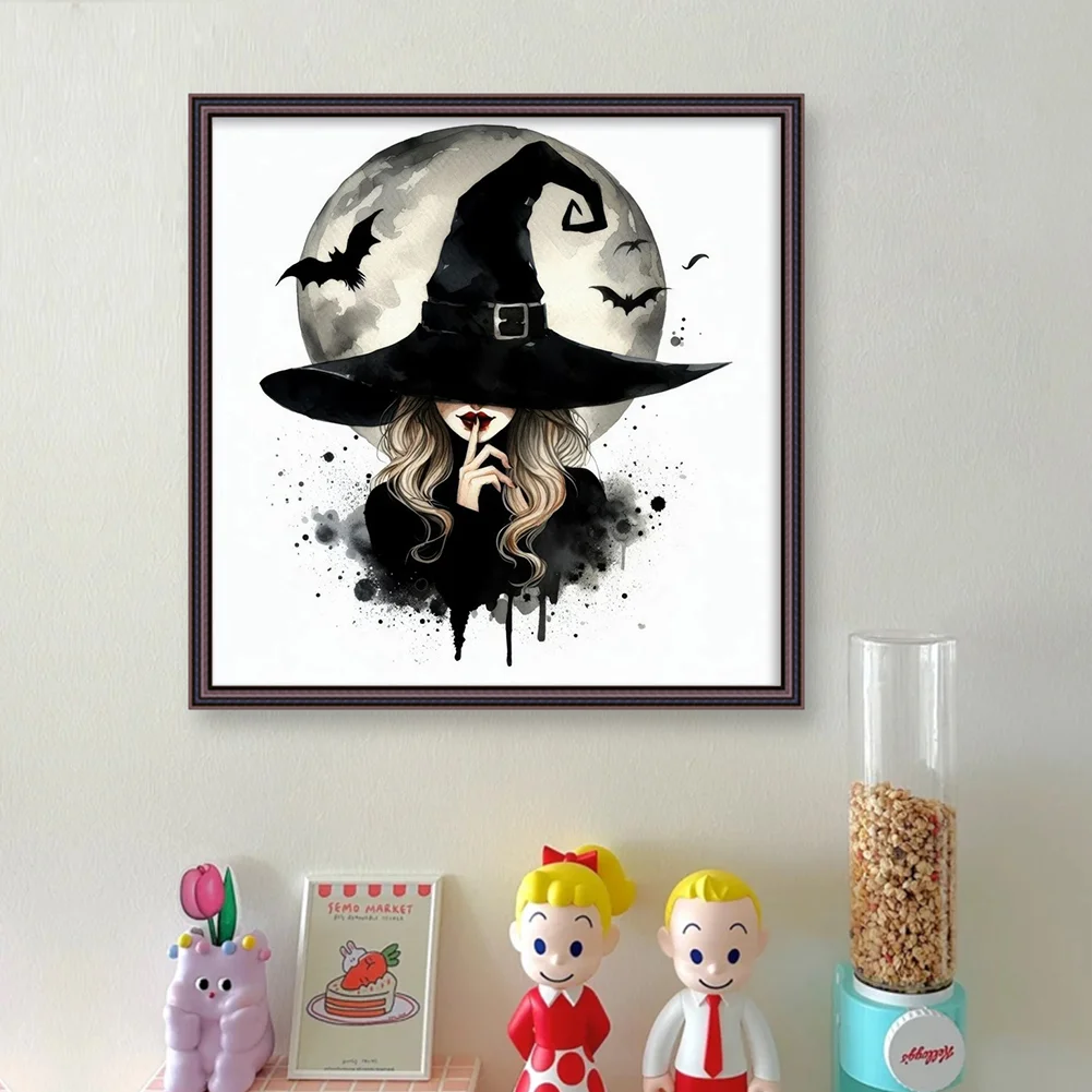 11CT Full Stamped Cross Stitch - Moon Witch(Canvas|40*40CM)