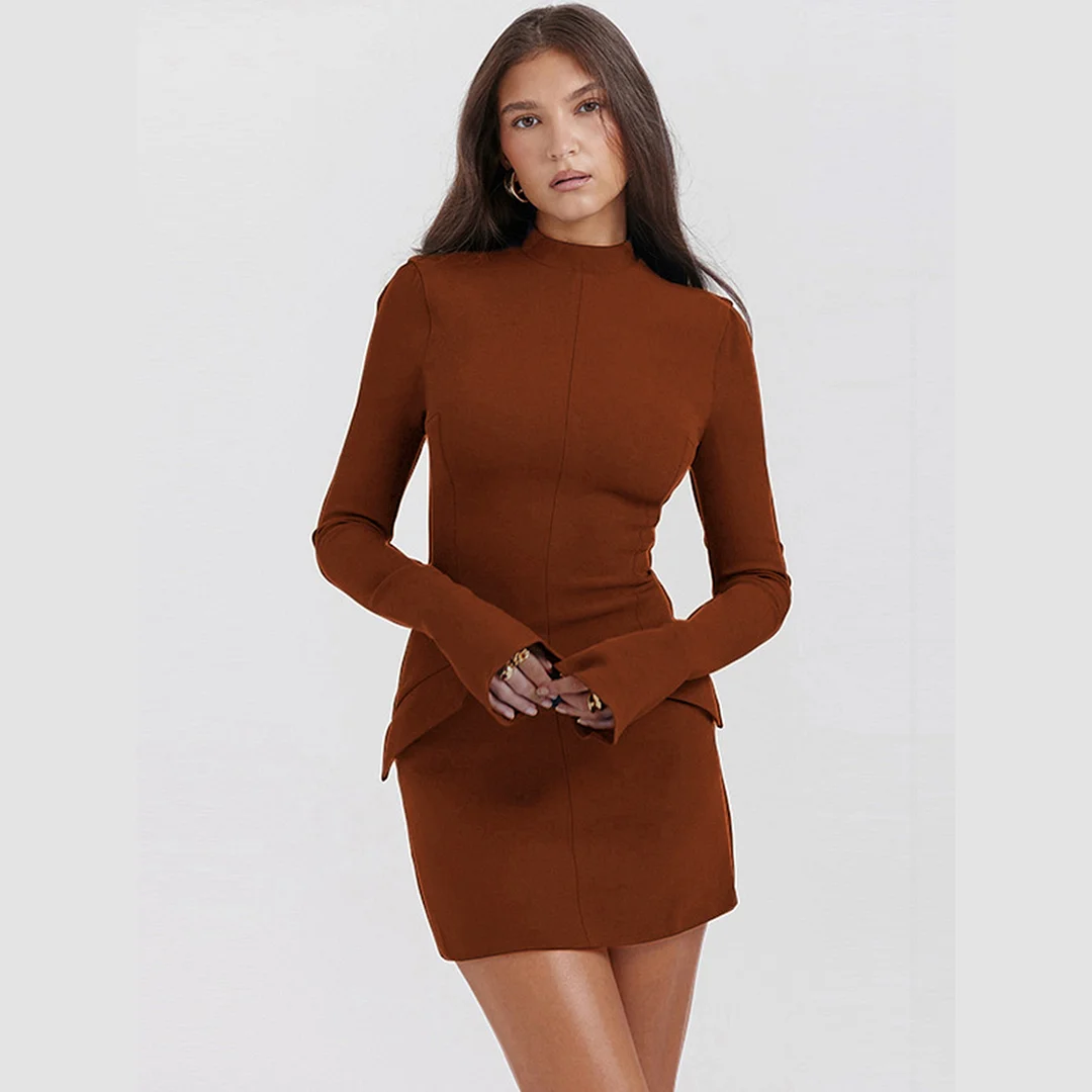 Nigikala Nigikala 2025 New Fashion Sexy Hottie Dress Elegance Elegance Stylish Long Sleeve Dress Woman