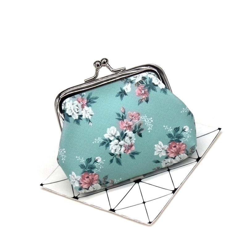 Women’s Flower Pu Leather Buckle Coin Purses