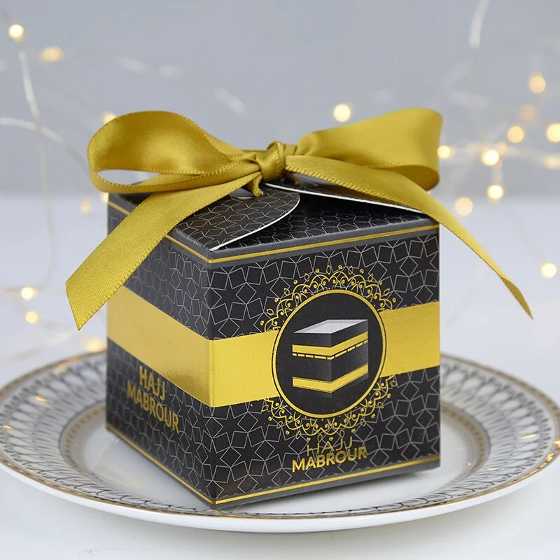 10pcs Eid Mubarak Candy Boxes Ramadan Kareem Decoration Paper Gift Box Islamic Muslim Party Supplies Eid al-Fitr Hajj Mabrour