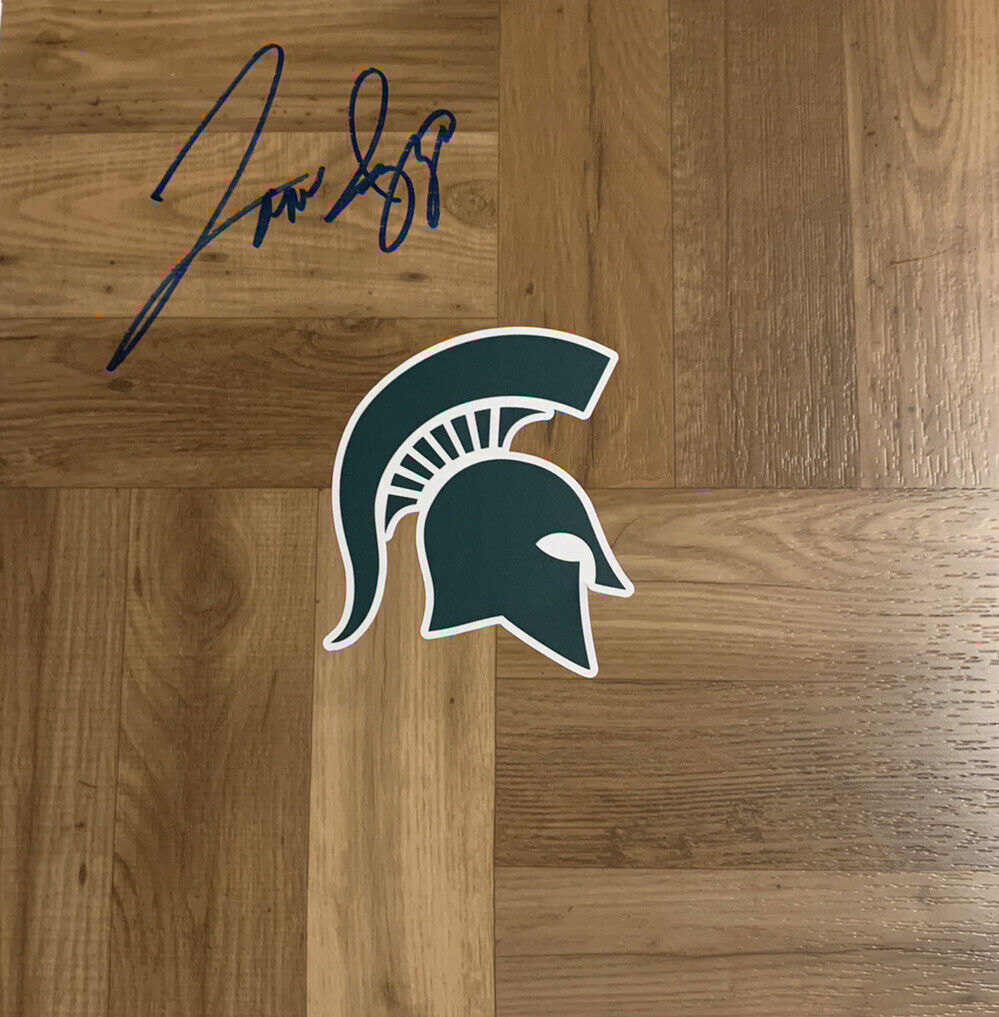 TOM IZZO SIGNED 12x12 FLOORBOARD MICHIGAN STATE SPARTANS COACH AUTOGRAPHED COA