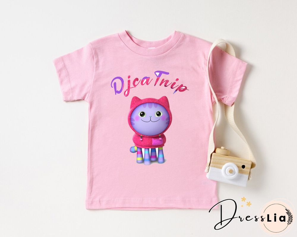 Kawaii Girls T Shirts Gabbys Doll House Cartoon Print Childrens Tshirt Summer Tee Girls Clothes White Camisole Tops