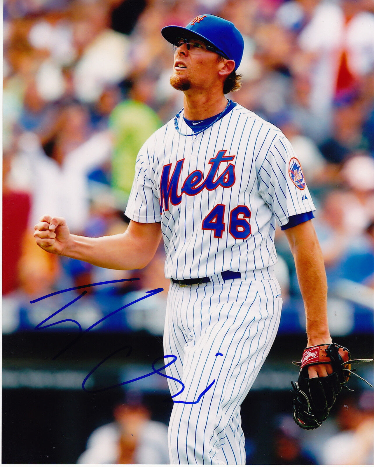 TYLER CLIPPARD NEW YORK METS ACTION SIGNED 8x10