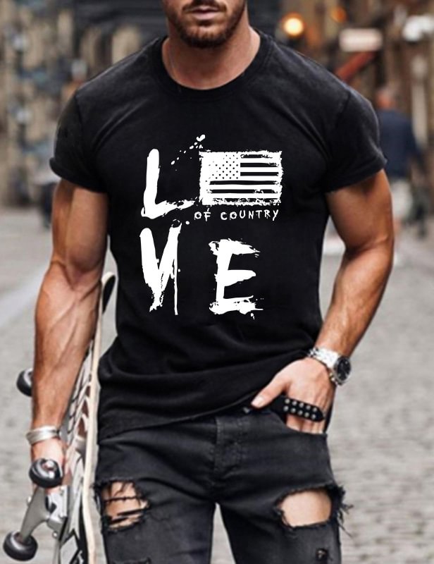 Love Of Country American Flag Man T-Shirt