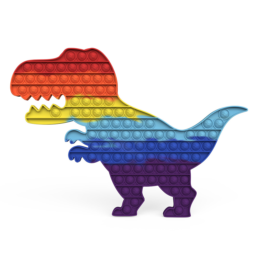 

Large Sized Rainbow Dinosaur Push Bubble Sensory Autism Decompression Toy, 501 Original