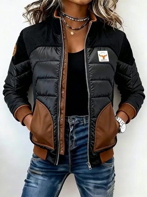 Women'S Casual Loose Patchwork Warm Cotton Coat 