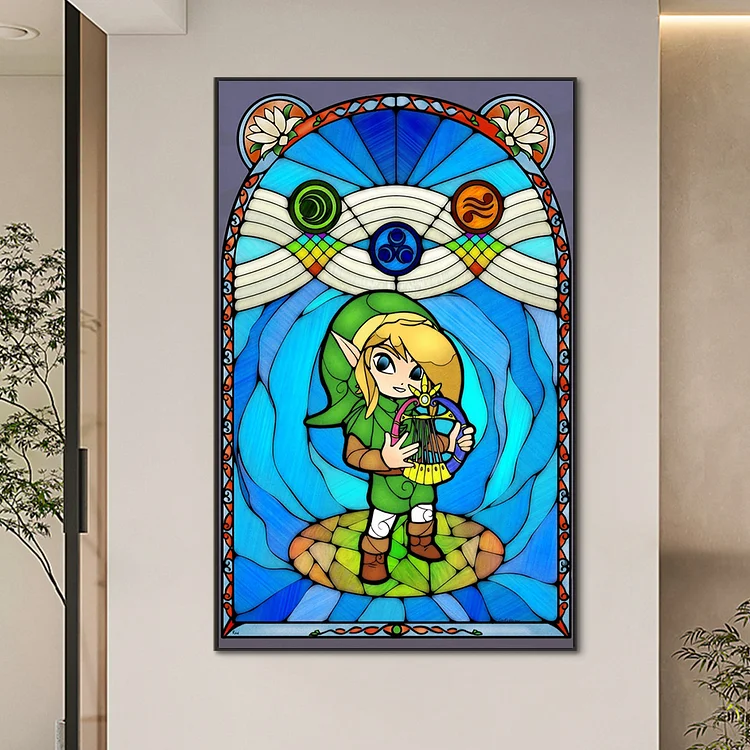 Anime Diamond Painting Kits for Adults and Kids,DIY 5D Zelda Diamond Art  Paint with Round Diamonds Full Drill Gem Art Painting Kit for Home Wall  Decor