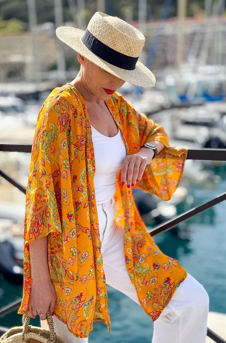Silk Lounge Kimono With Belt Boho Inspired Gift Idea