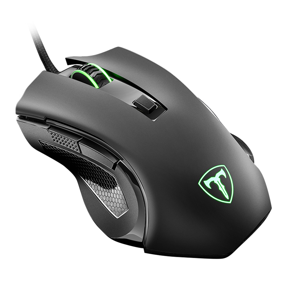 

ET T19 Wired 2400 DPI Gaming Mouse 6 Color Breathing Lights PC Mice (Black), 501 Original