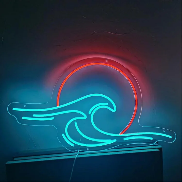 Sunrise Sunset Neon Sign Sun Wave Neon Sign Bedroom Neon Sign Mountains Led Neon Sign Hand Crafted Custom Neon Sign Bar Wall Bed