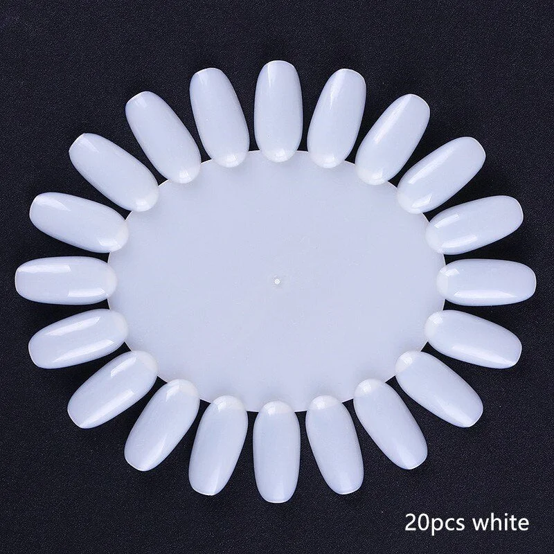 Color Card False Nail Tips Fan Transparent White Fake Nail Tips  Nail Art Practice Display Design Tools-Nail Inspo