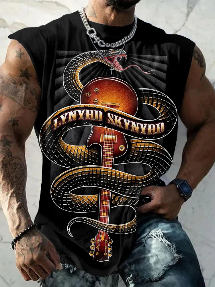 Men's Rock Band Snake Inspired Comfy Tank Top