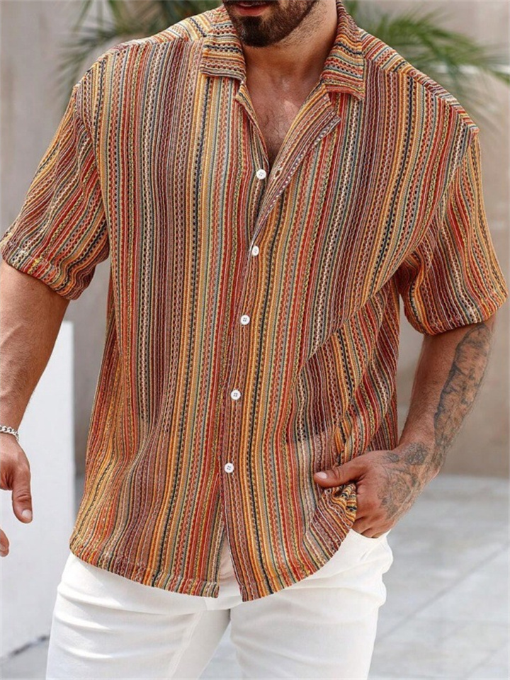 Men's 3D Printing Summer Men's Casual Vacation Loose Short-sleeved Shirt