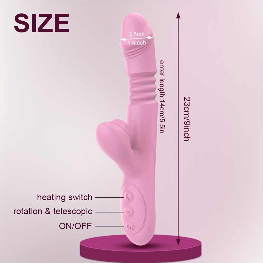 Telescopic Vibrator with 7 Vibration Modes, Heated Clitoral Stimulator, G-spot Stimulation