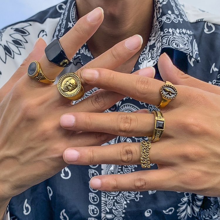men's alloy ring set