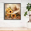 5D DIY Full Square Drill Diamond Painting Sunflower Hat Kit Home Decor 35x35cm (A)