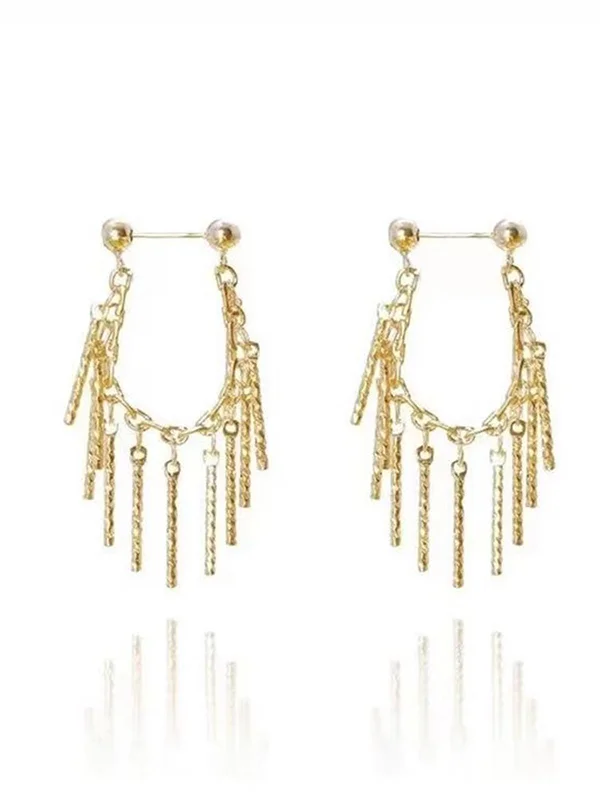 Geometric Tasseled Drop Earrings