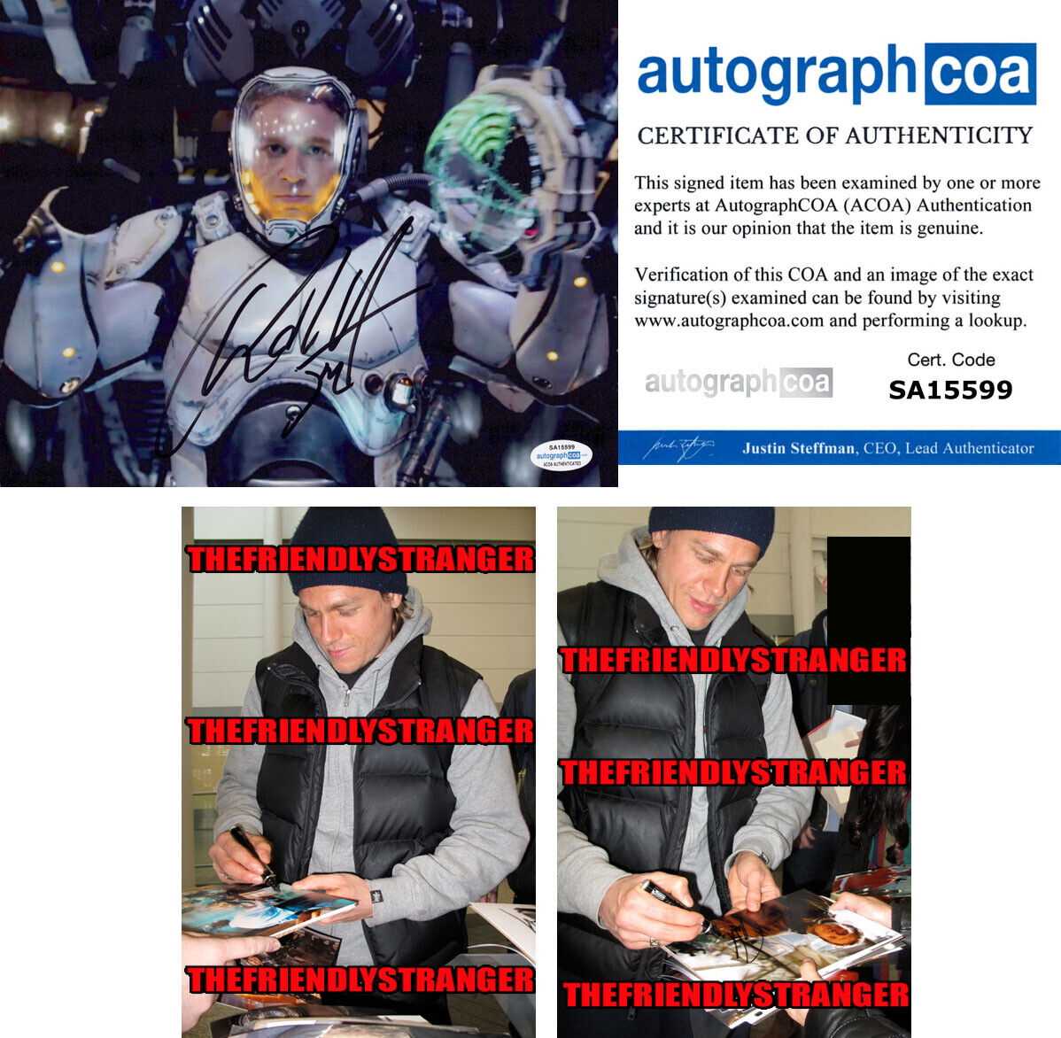 CHARLIE HUNNAM signed Autographed PACIFIC RIM