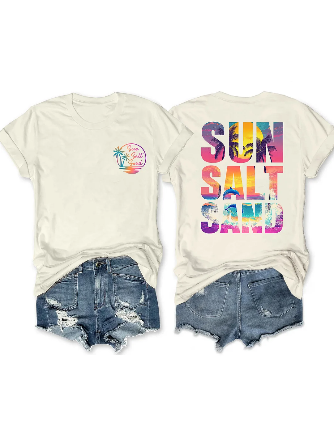 Retro Summer Sun Salt Sand T-shirt