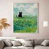 Van Gogh'S Wheat Field And Black Cat-11CT Stamped Cross Stitch 40*50cm/15.75*19.69in