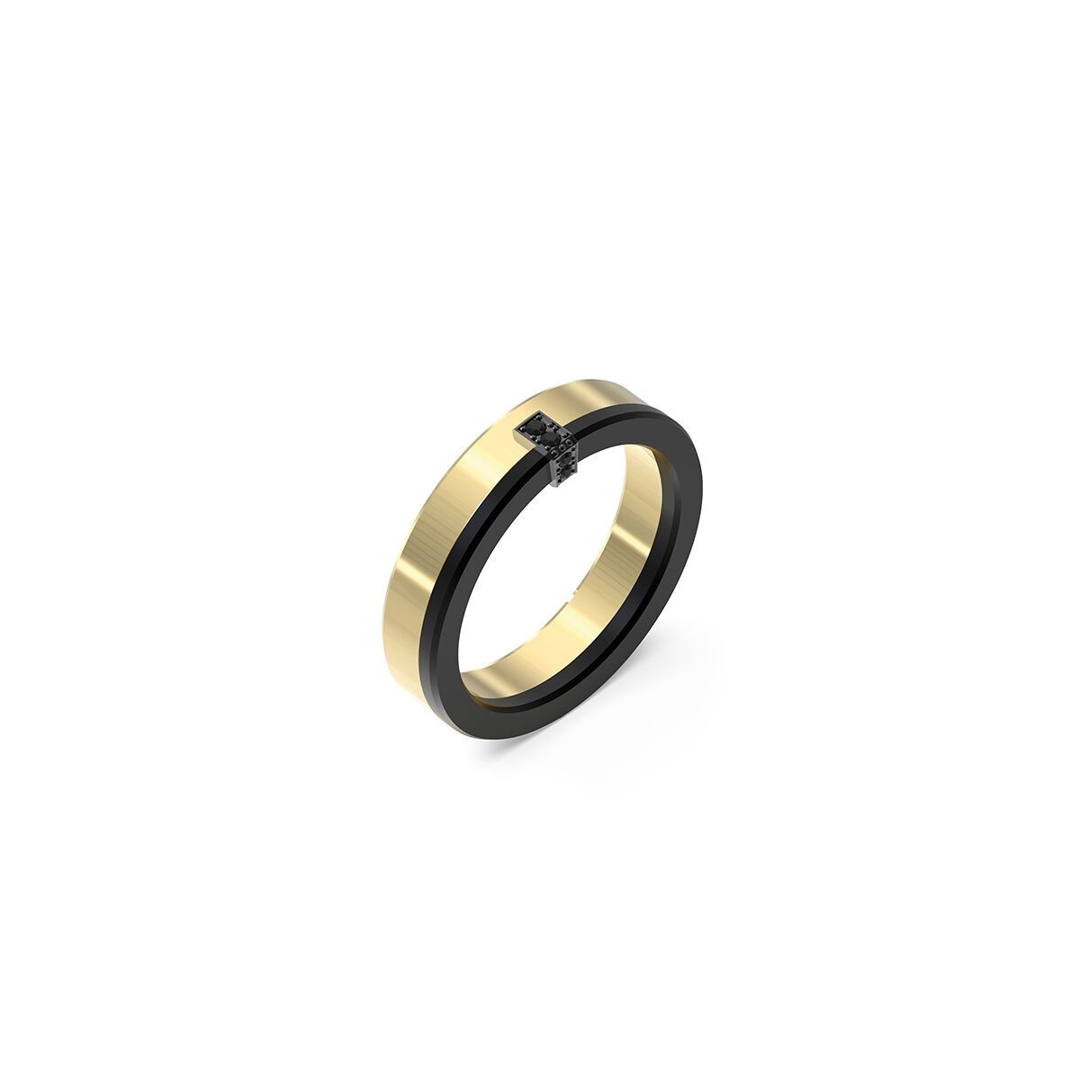 Men's Ring Guess JUMR05106JWYG64 Golden Black 24