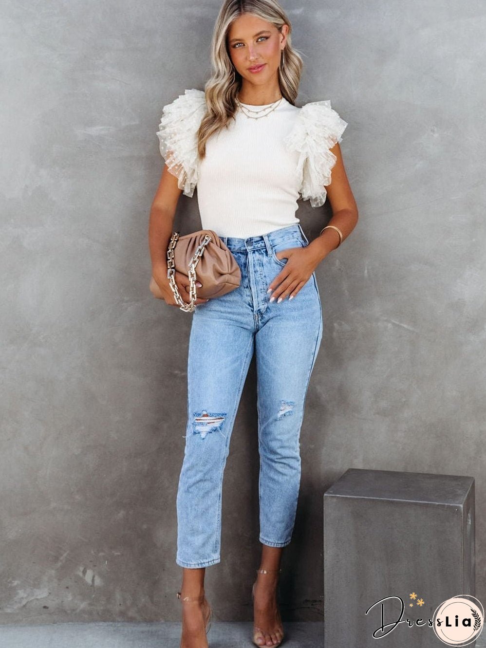 Stylish Ruffle Sleeve Top