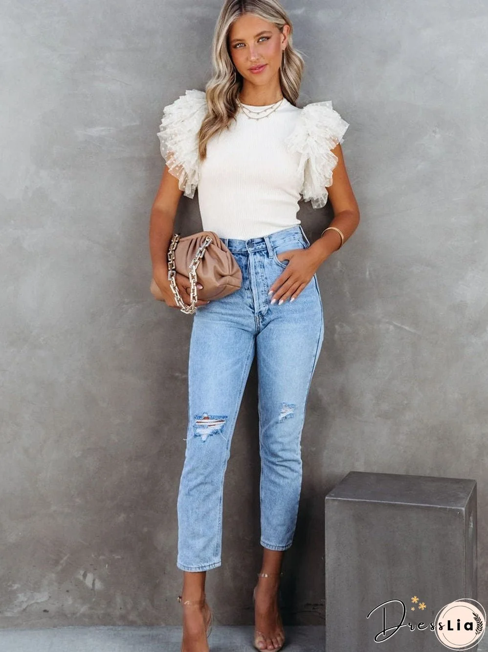 Stylish Ruffle Sleeve Top