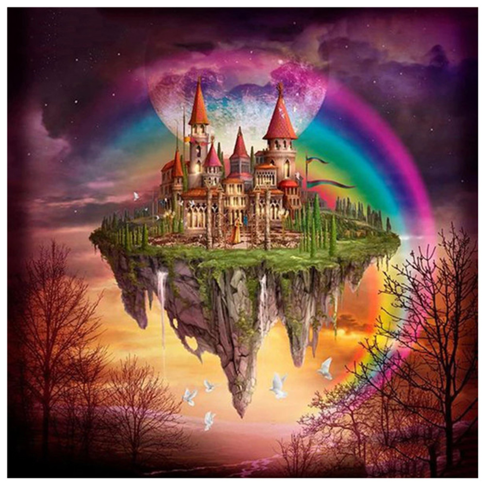 

30*30CM - Round Drill Diamond Painting - Rainbow Castle, 501 Original
