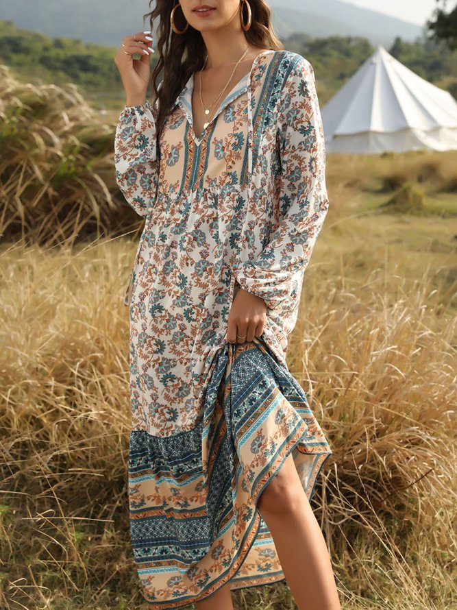 Holiday V Neck Dresses Zaesvini