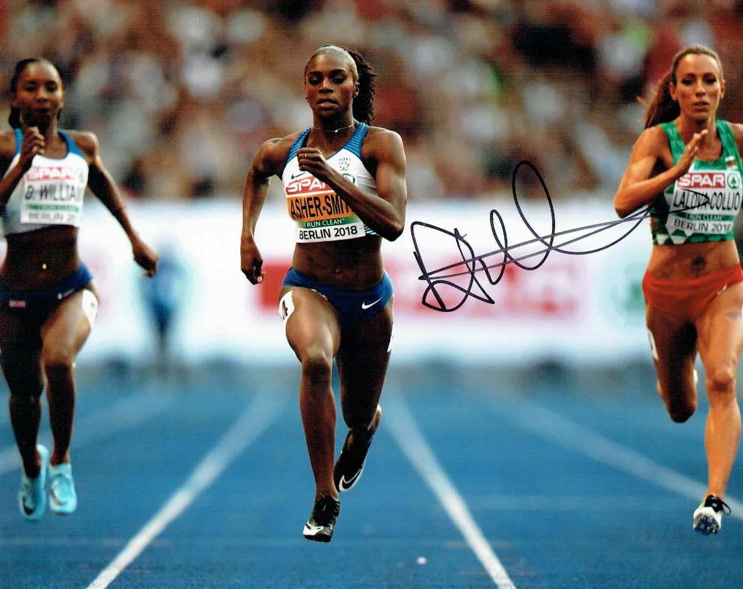 Dina ASHER-SMITH British Sprinter Autograph Signed 10x8 Photo Poster painting 2 AFTAL COA