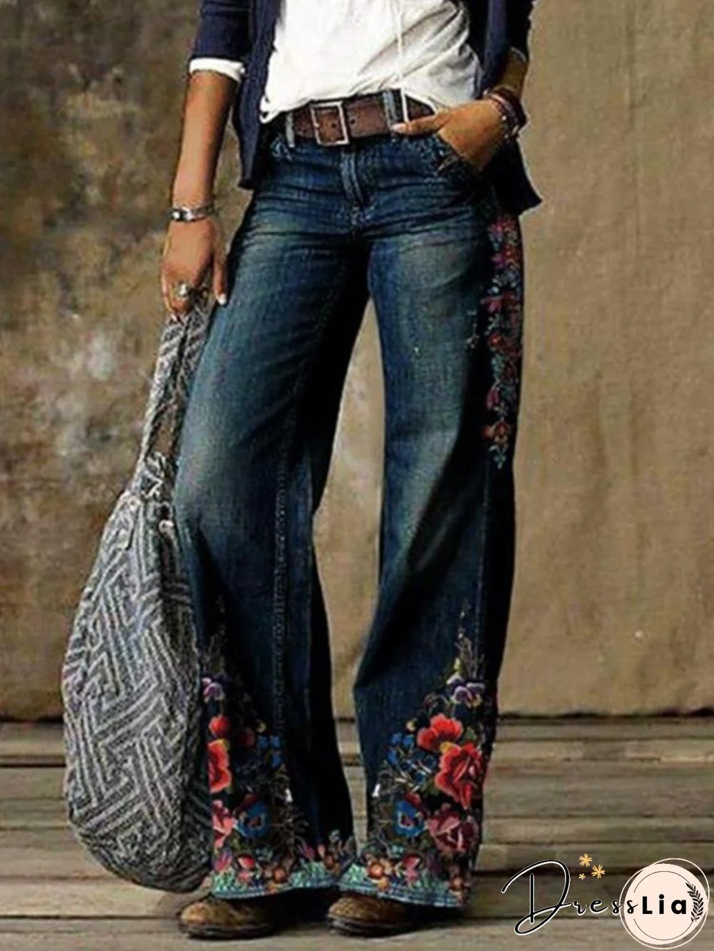 Casual Thin Printed Jeans Pants