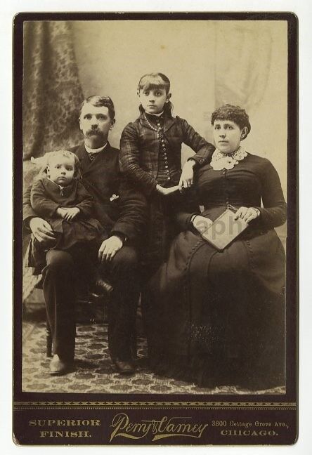 19th Century American Family - Cabinet Card Photo Poster paintinggraph - Chicago, IL