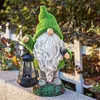 Flocked Gnome Statue with Solar Light Outdoor Gnome Decoration for Outdoor Decor