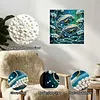 (25x25cm)DIY Dolphin Framed Handmade Pearl Painting Art Craft Kit Living Home Decor