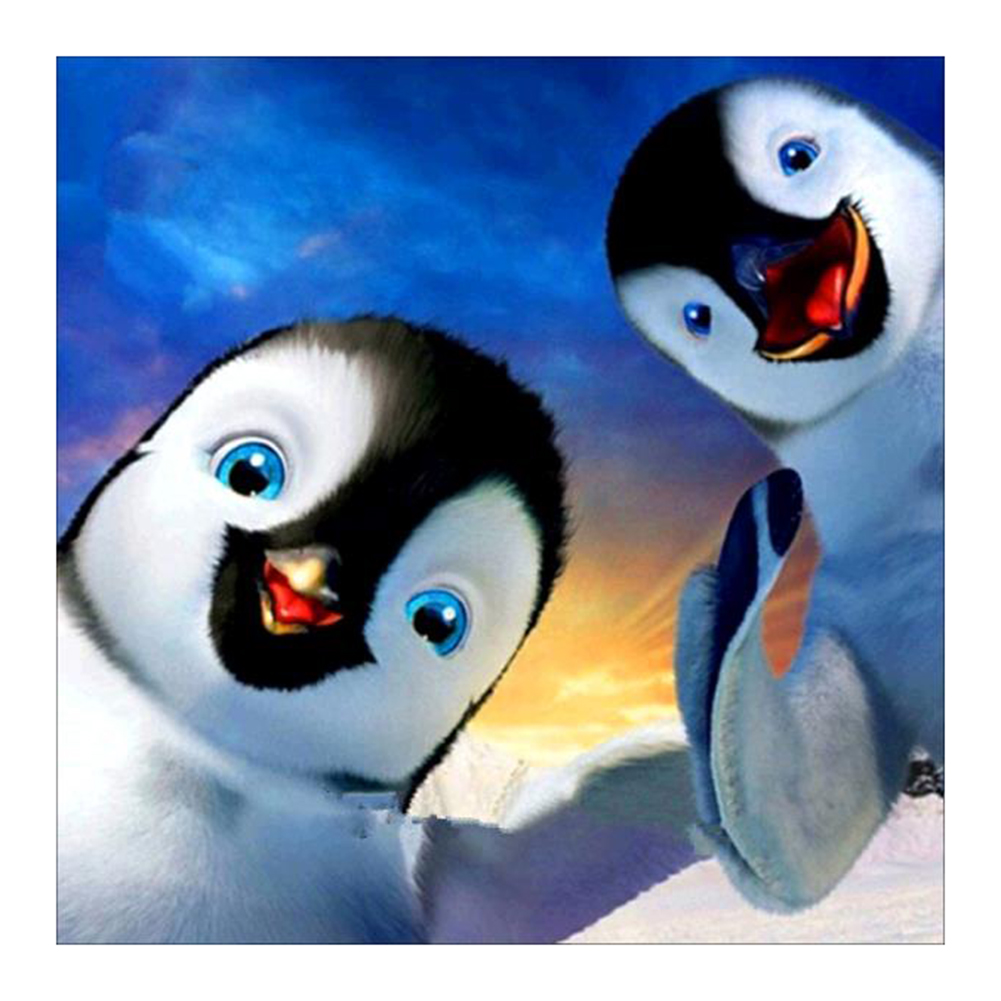 

30*30CM - Round Drill Diamond Painting - Penguin, 501 Original