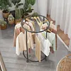 Circular Drying Rack with Wheels Display Hanging Clothes Rack for Clothing Store