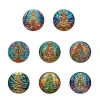 8Pcs DIY Christmas Tree Diamond Painting Pendant（Single Sided)