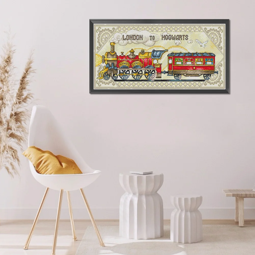 Full Counted Cross Stitch 14CT - London to Hogwarts(44*19cm)