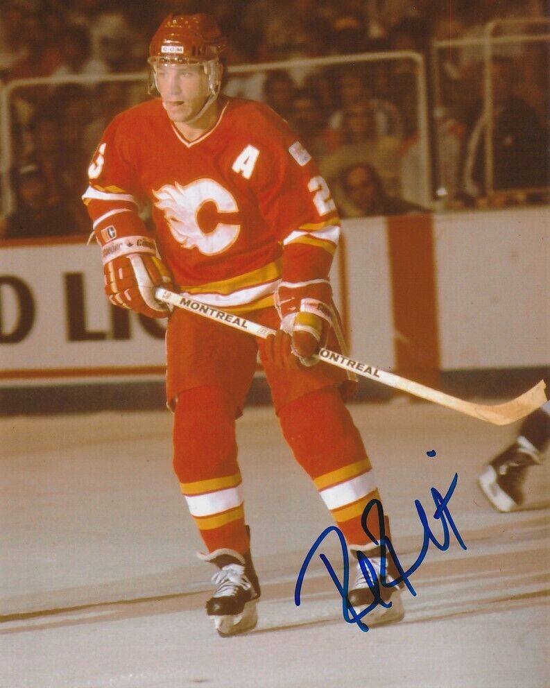 VINTAGE PAUL REINHART SIGNED CALGARY FLAMES 8x10 Photo Poster painting! Autograph