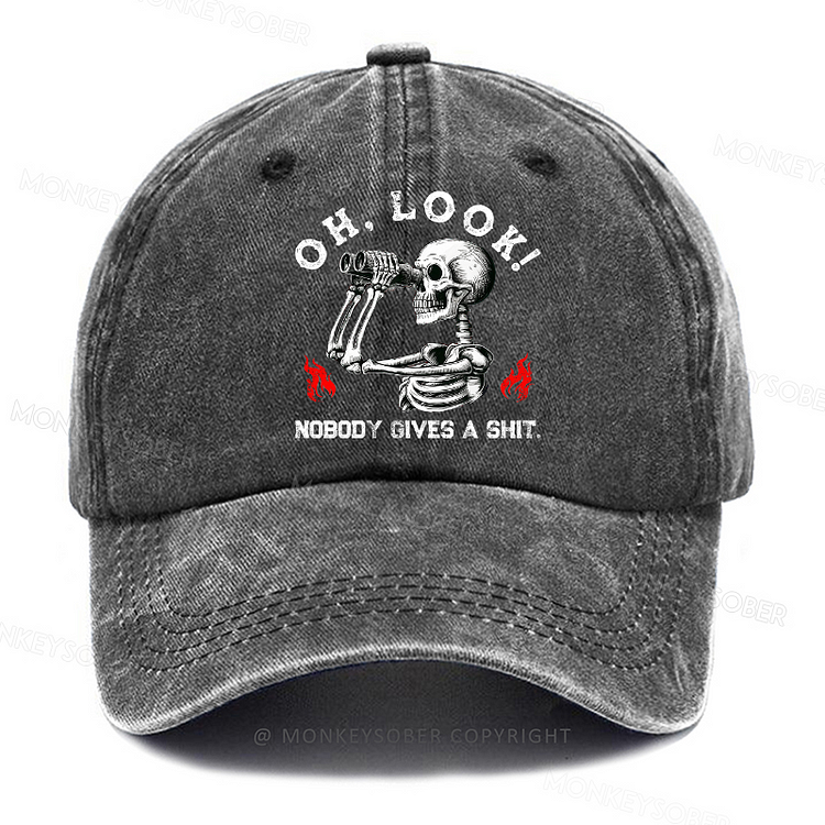 Personalized "Oh Look Nobody Gives A Shit" Custom Washed Baseball Caps