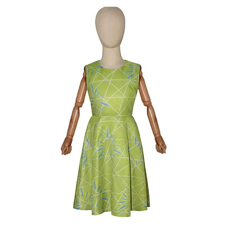Kids Children Inside Out 2 (2024) Joy Green Dress Outfits Cosplay Costume Halloween Carnival Suit