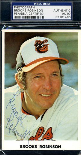 Brooks Robinson Orioles Signed Psa/dna Photo Poster painting Autograph