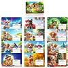 Dog 2027 DIY Paper Diamond Painting Calendar Set Special Shaped Drill Monthly Flip Tabletop Calendar Kit Handmade for Adults Beginners Gift Home Office Decor