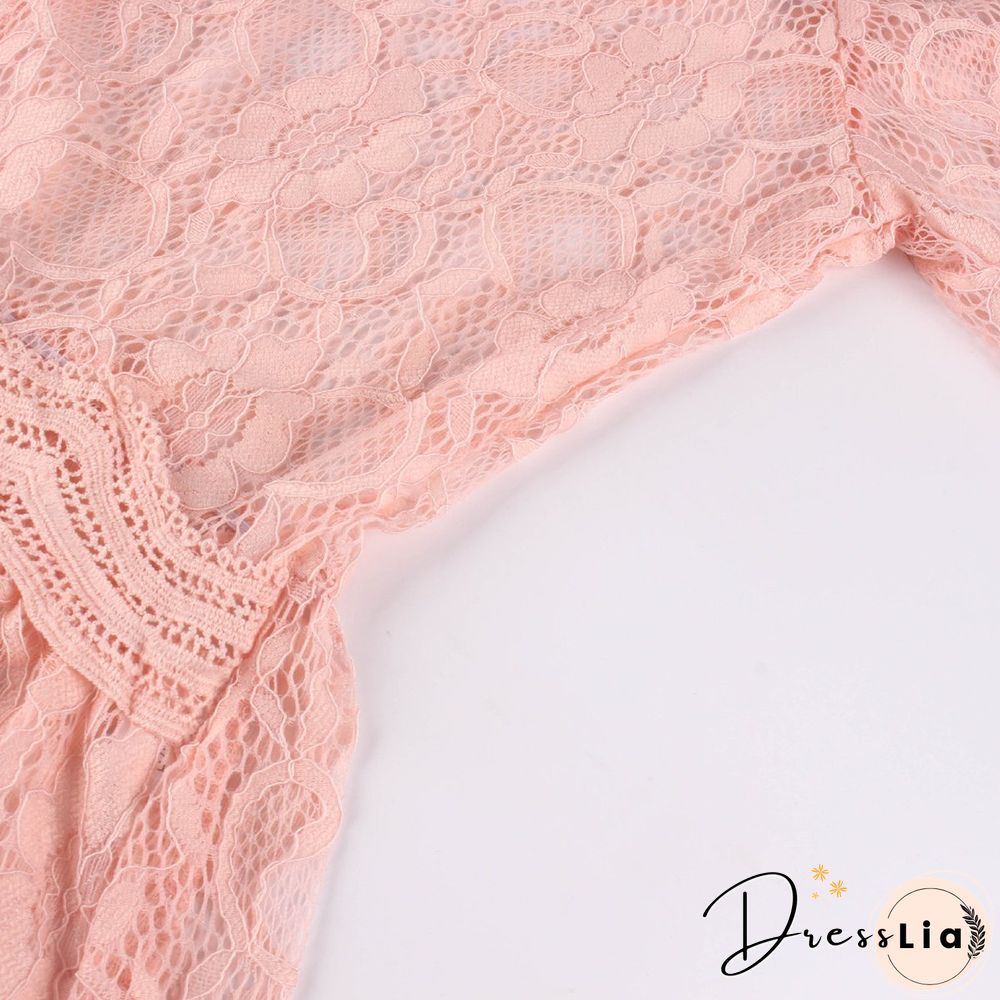 Lace Long Sleeves Round Neck Top