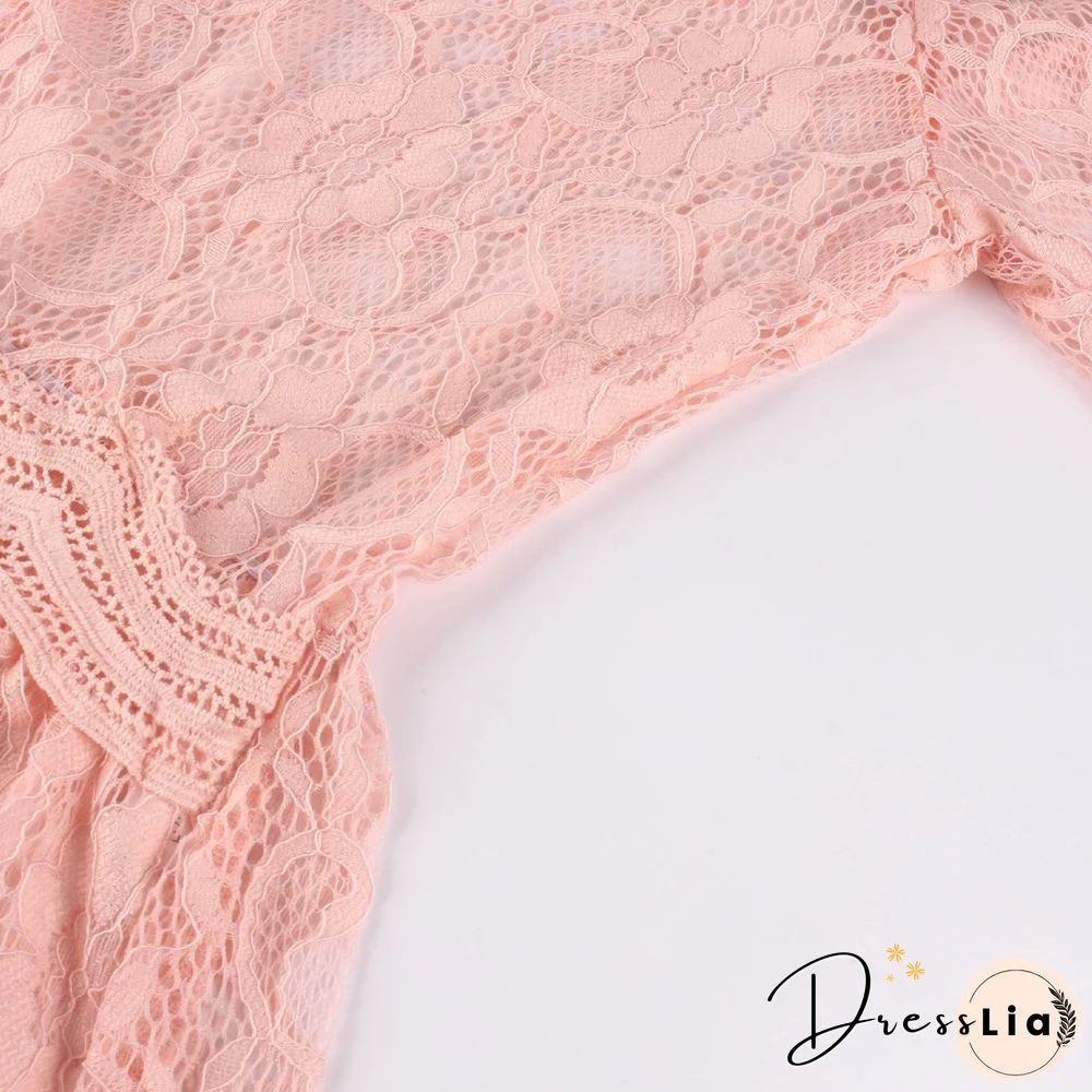 Lace Long Sleeves Round Neck Top